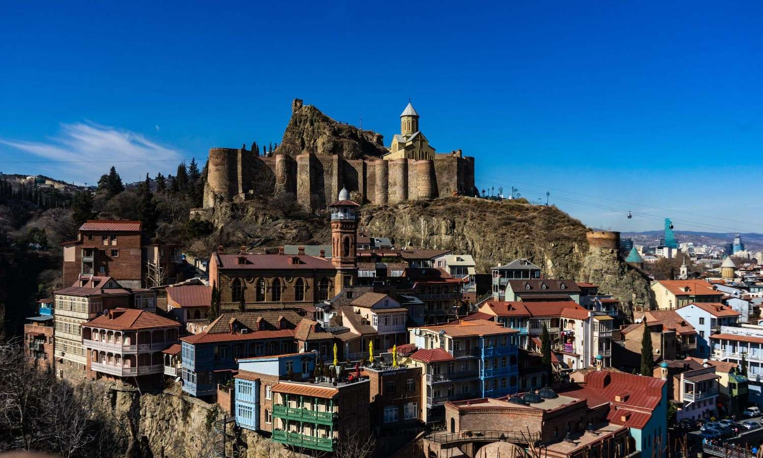 Cityscape Overlooking A Town In Tbilisi