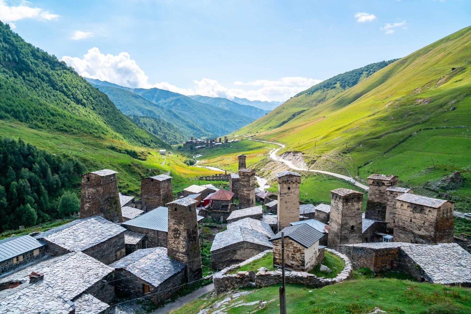 Ushguli Village Among The Mountains Of Georgia
